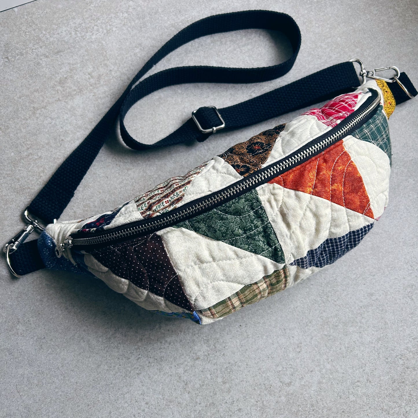 Vintage Quilted Multicolor Crossbody Bag