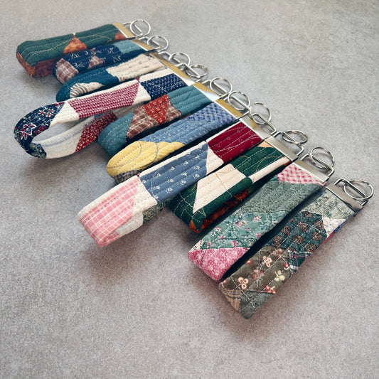 Vintage Quilted Wristlet Keychains