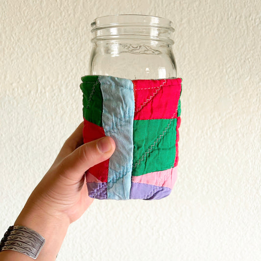 Vintage Quilt Mason Jar Cozies