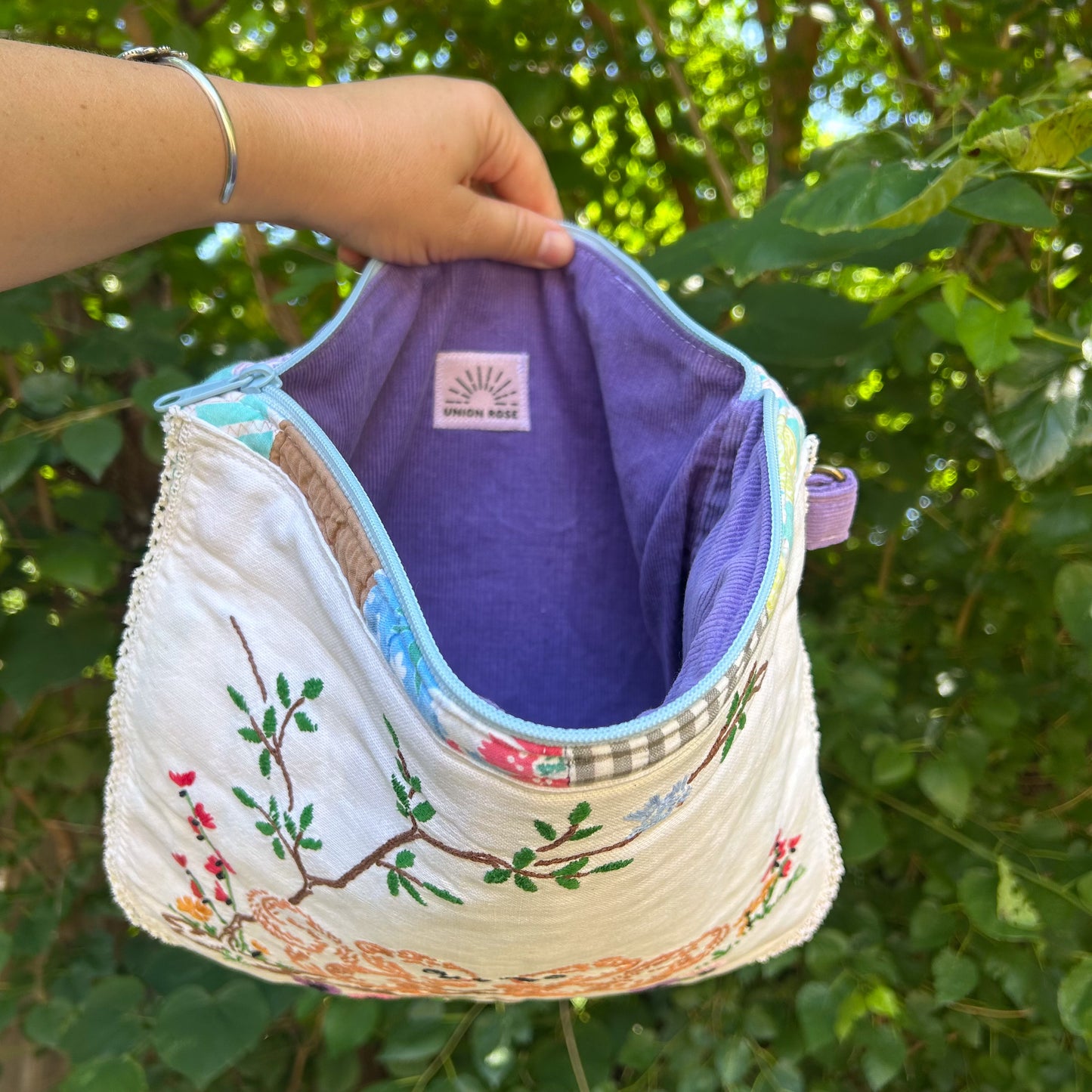 Vintage Embroidered Squirrel Stash Bags