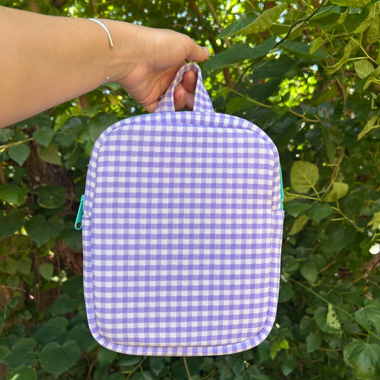 Lilac and White Checkered Carry-Along