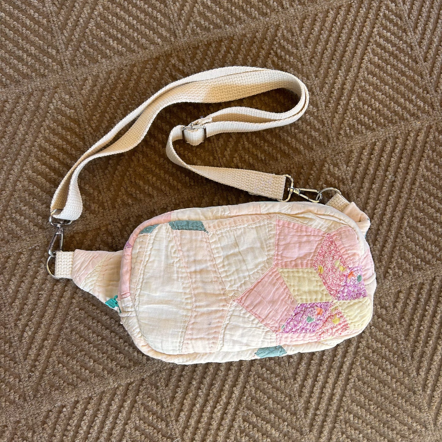 Vintage Quilt Pastel Crossbody Bag