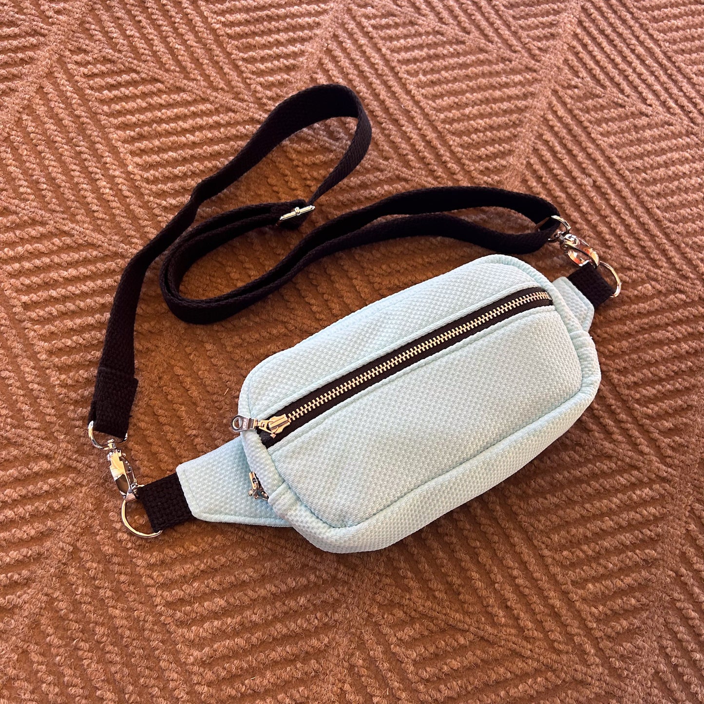 Vintage Powder Blue Mini Crossbody Bag