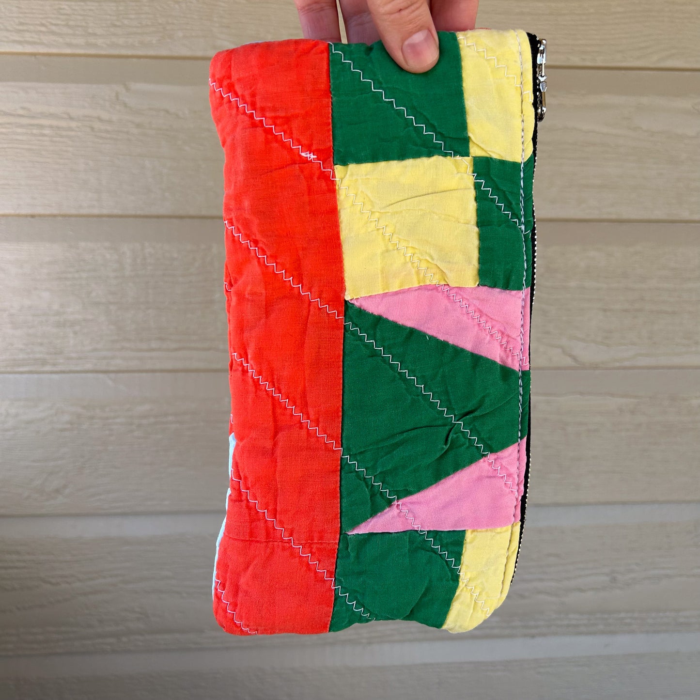 Vintage Colorblock Quilt Clutch Bags