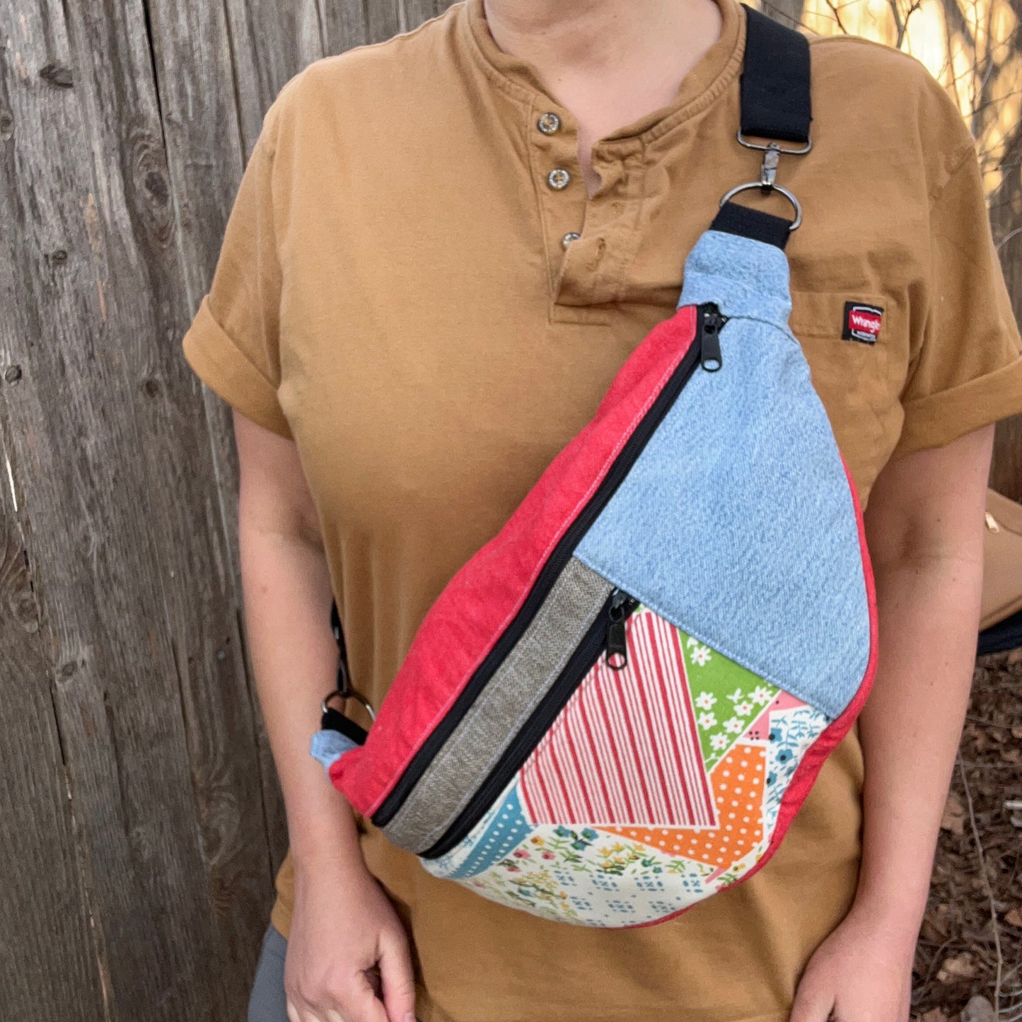 Vintage Patchwork and Denim Bag