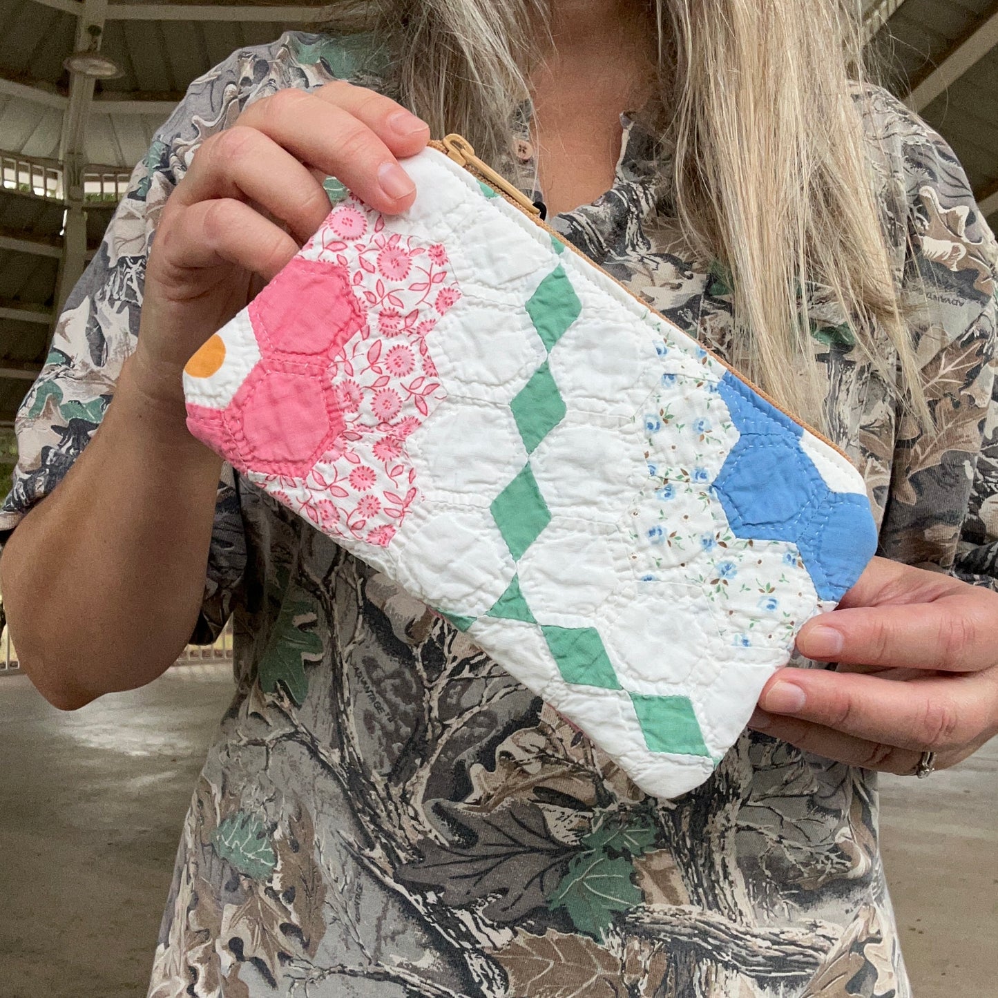 Grandmother's Garden Quilt Zip Bags