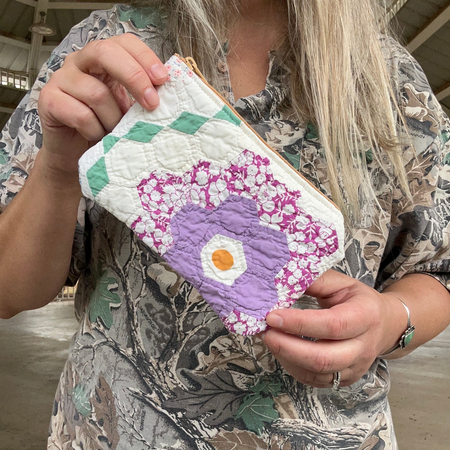 Grandmother's Garden Quilt Zip Bags