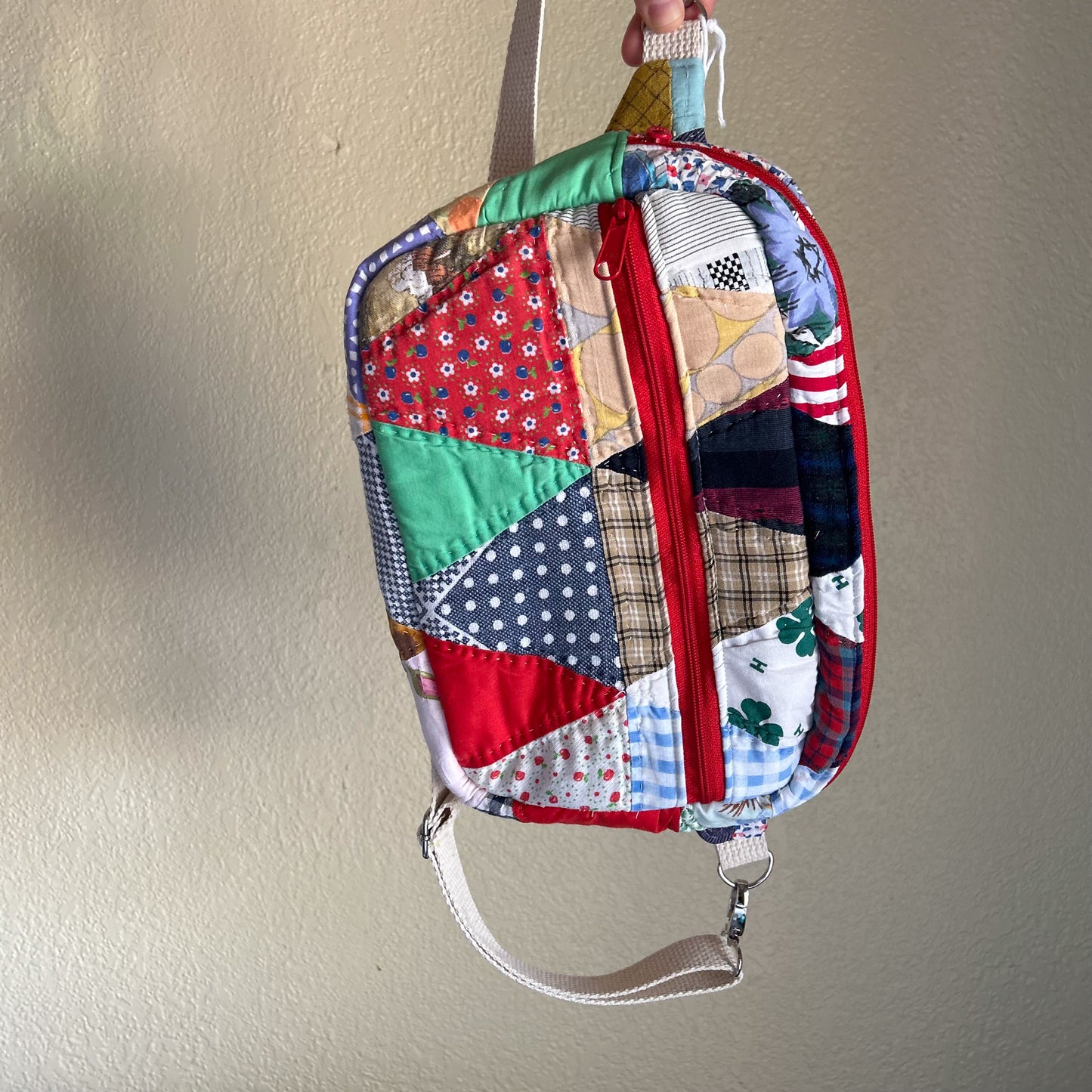 Vintage Triangle Quilted Crossbody Bag